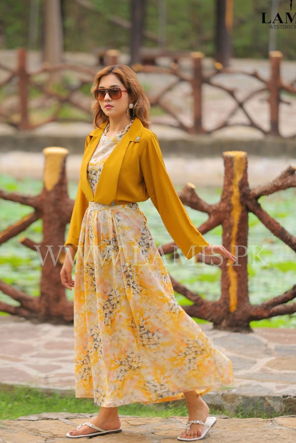 Sleeve Less Dress With Coat