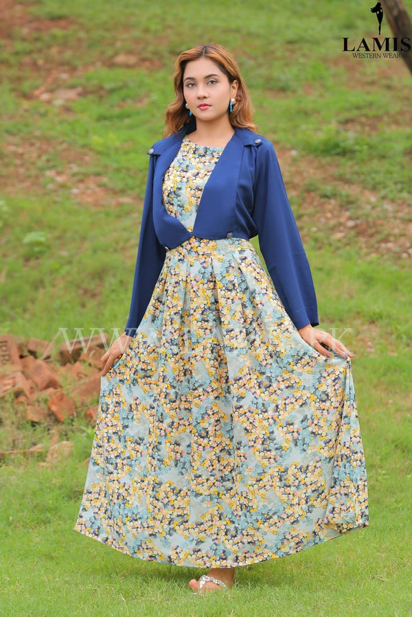 Sleeve Less Dress With Coat