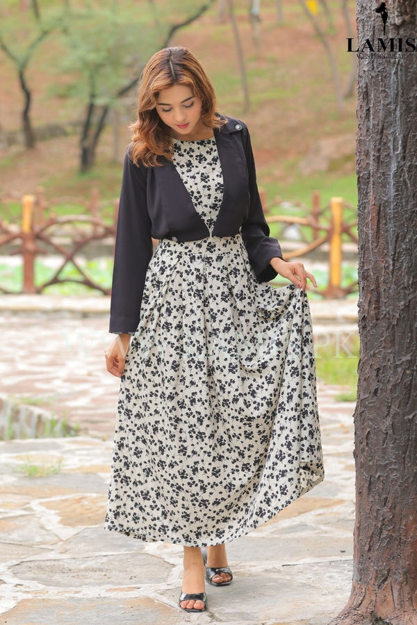 Sleeve Less Dress With Coat