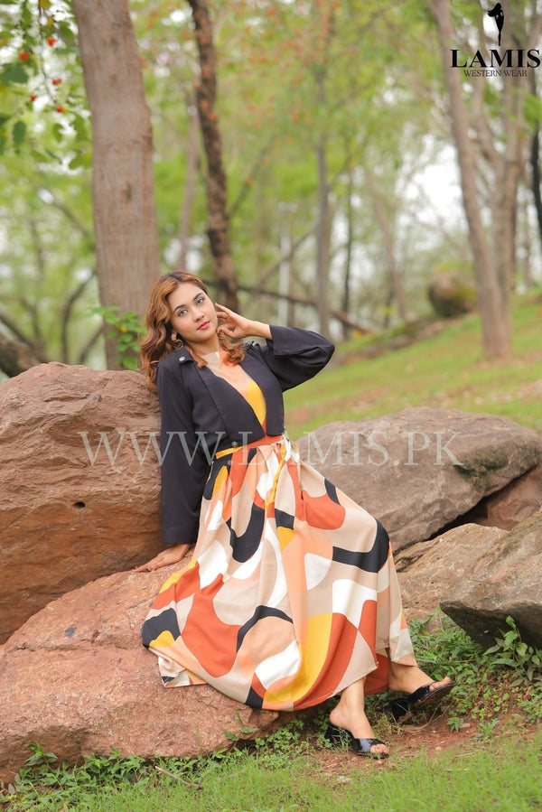 Sleeve Less Dress With Coat