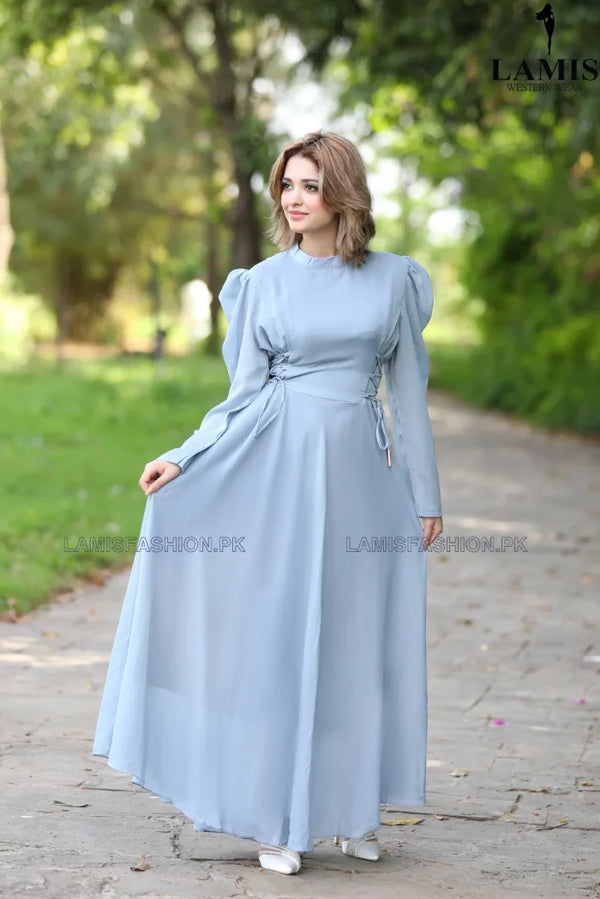 Formal Solid Maxi (Long Dress) Grey