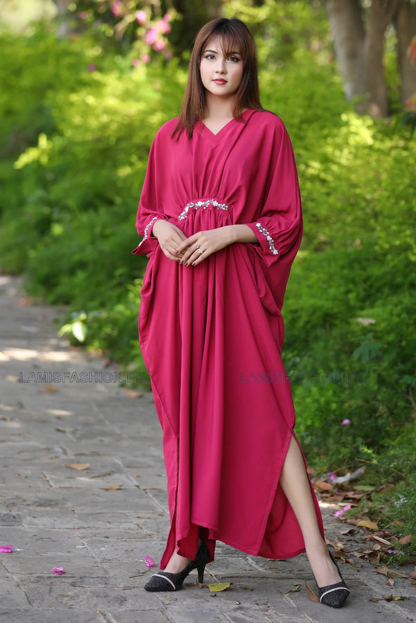 Formal Hand Crafted Kaftan Pink