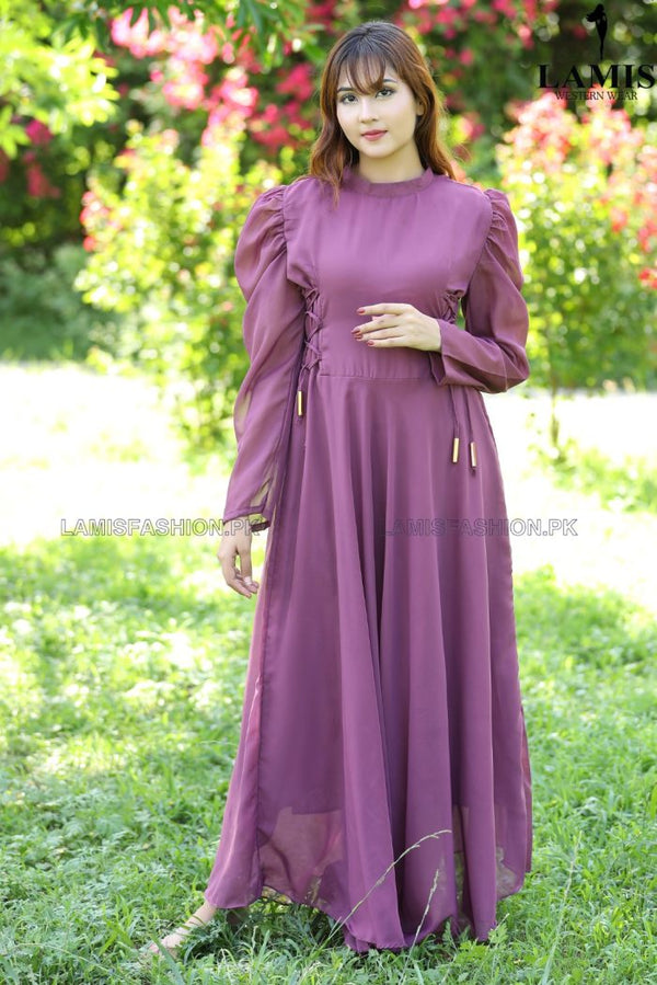 Formal Solid Maxi (Long Dress) T-Pink