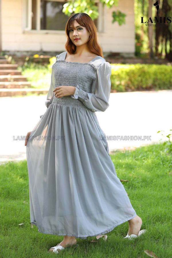 Formal Smoke Maxi (Long Dress) Grey