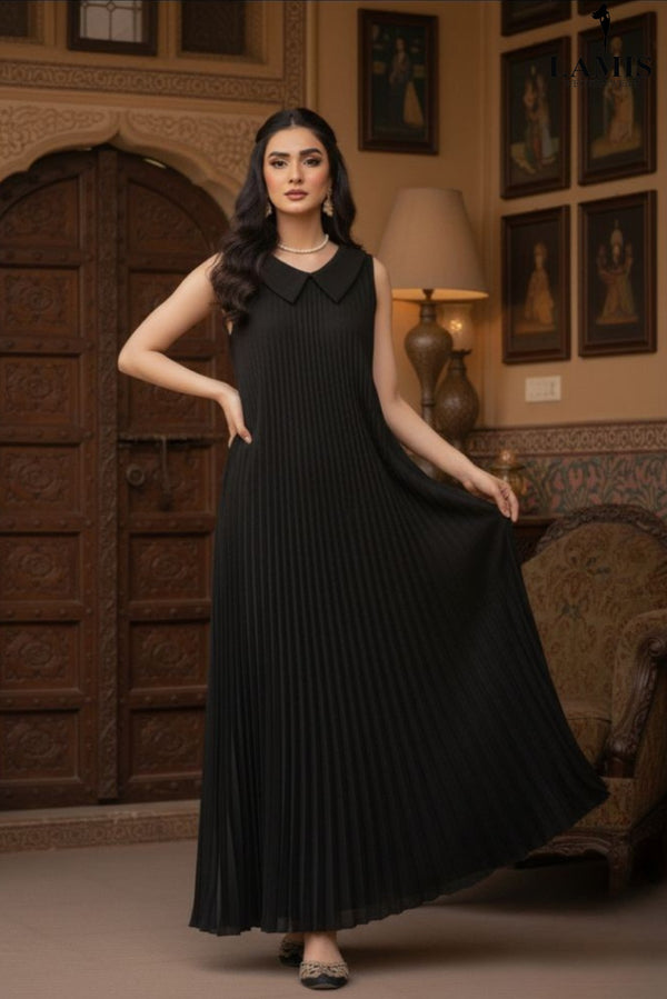 Imported Luxe Pleat Maxi Dress