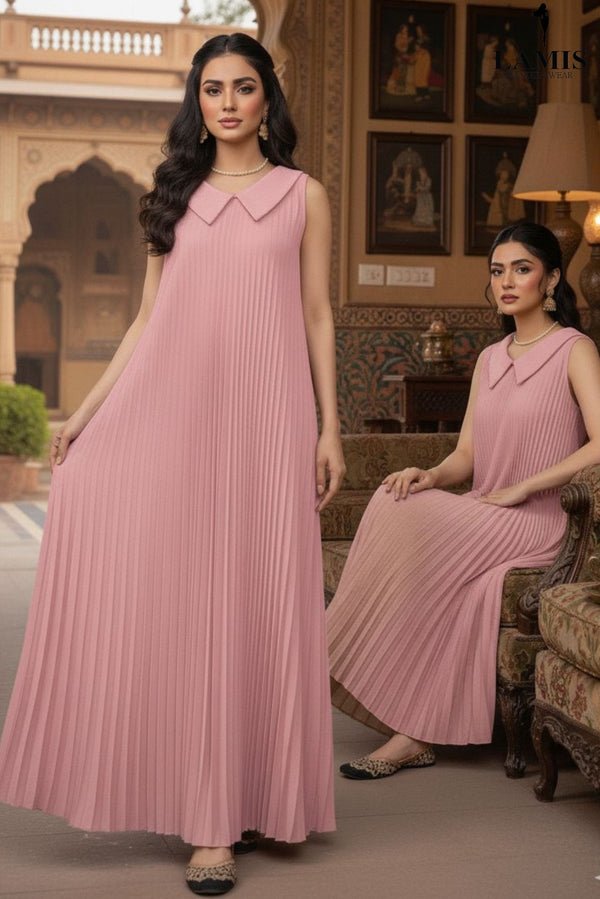 Imported Luxe Pleat Maxi Dress