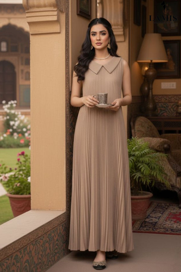 Imported Luxe Pleat Maxi Dress